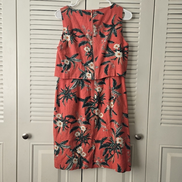 IVANKA TRUMP FLORAL POP OVER LINEN DRESS SIZE 6 #094 - Picture 2 of 8